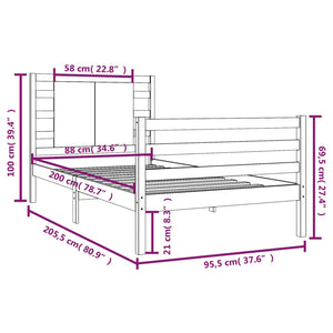 Giroletto Bianco in Legno Massello di Pino 90x200 cm cod mxl 54755