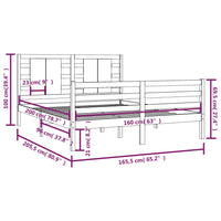 Giroletto Bianco in Legno Massello di Pino 160x200 cm cod mxl 65386