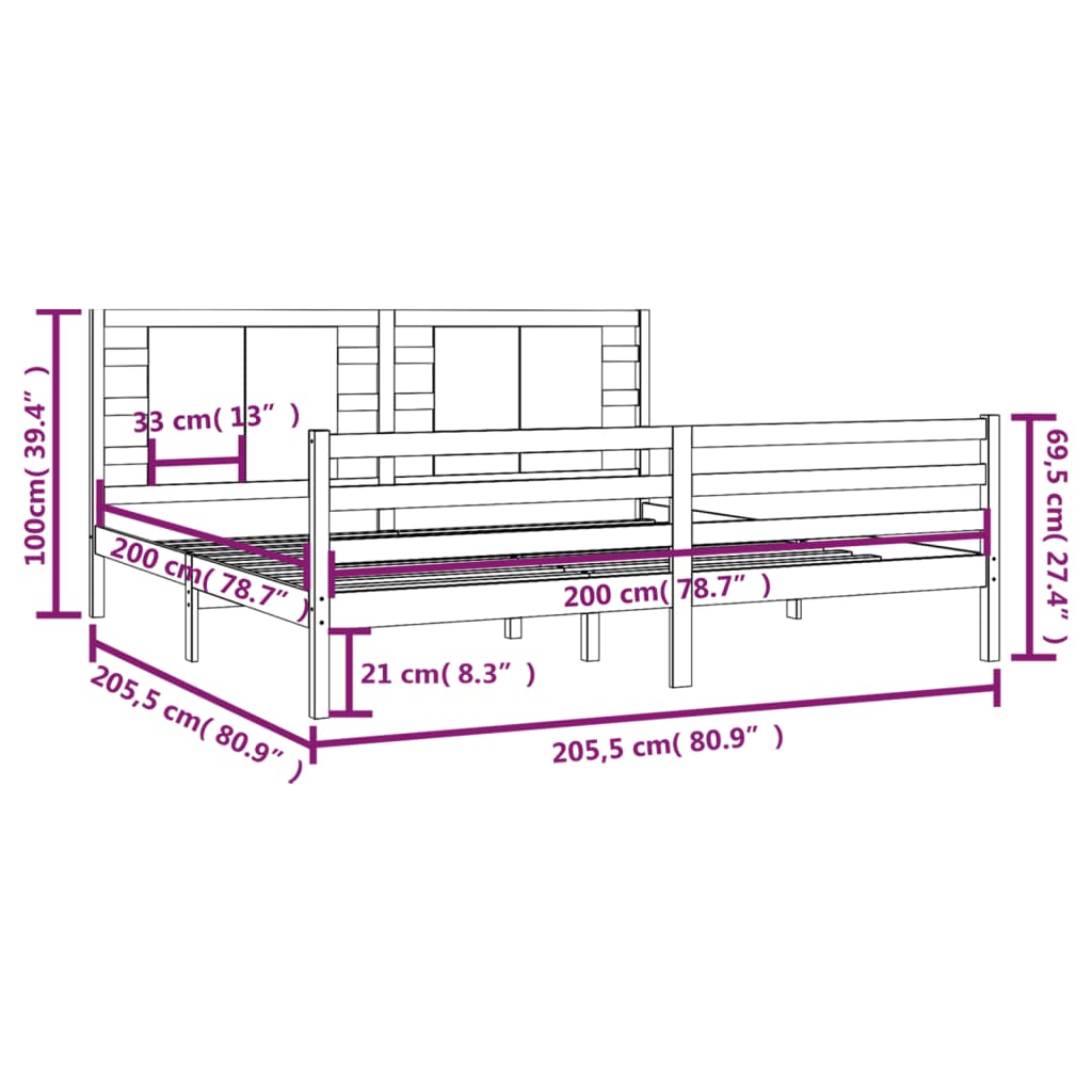 Giroletto in Legno Massello di Pino 200x200 cm cod mxl 59675