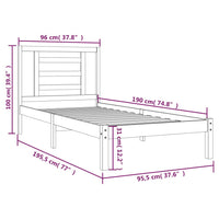 Giroletto in Legno Massello di Pino 90x190 cm Single 3104313