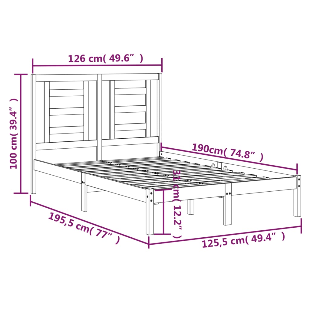 Giroletto in Legno Massello 120x190 cm 4FT Small Double cod mxl 54977