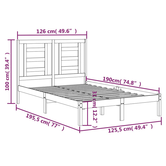 Giroletto in Legno Massello 120x190 cm 4FT Small Double cod mxl 54977