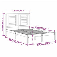 Giroletto Bianco in Legno Massello 120x190 cm Small Double 3104319