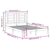 Giroletto Bianco in Legno Massello Pino 135x190 cm 4FT6 Double 3104324