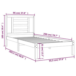 Giroletto in Legno Massello di Pino 90x200 cm cod mxl 30398