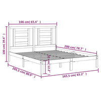 Giroletto Bianco in Legno Massello di Pino 160x200 cm 3104359