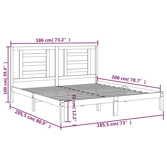 Giroletto Bianco in Legno Massello 180x200 cm 6FT Super King 3104364