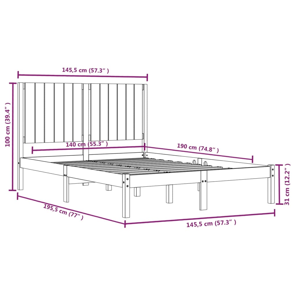 Giroletto in Legno Massello di Pino 140x190 cm cod mxl 63930