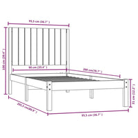 Giroletto Bianco in Legno Massello di Pino 90x200 cm 3104399