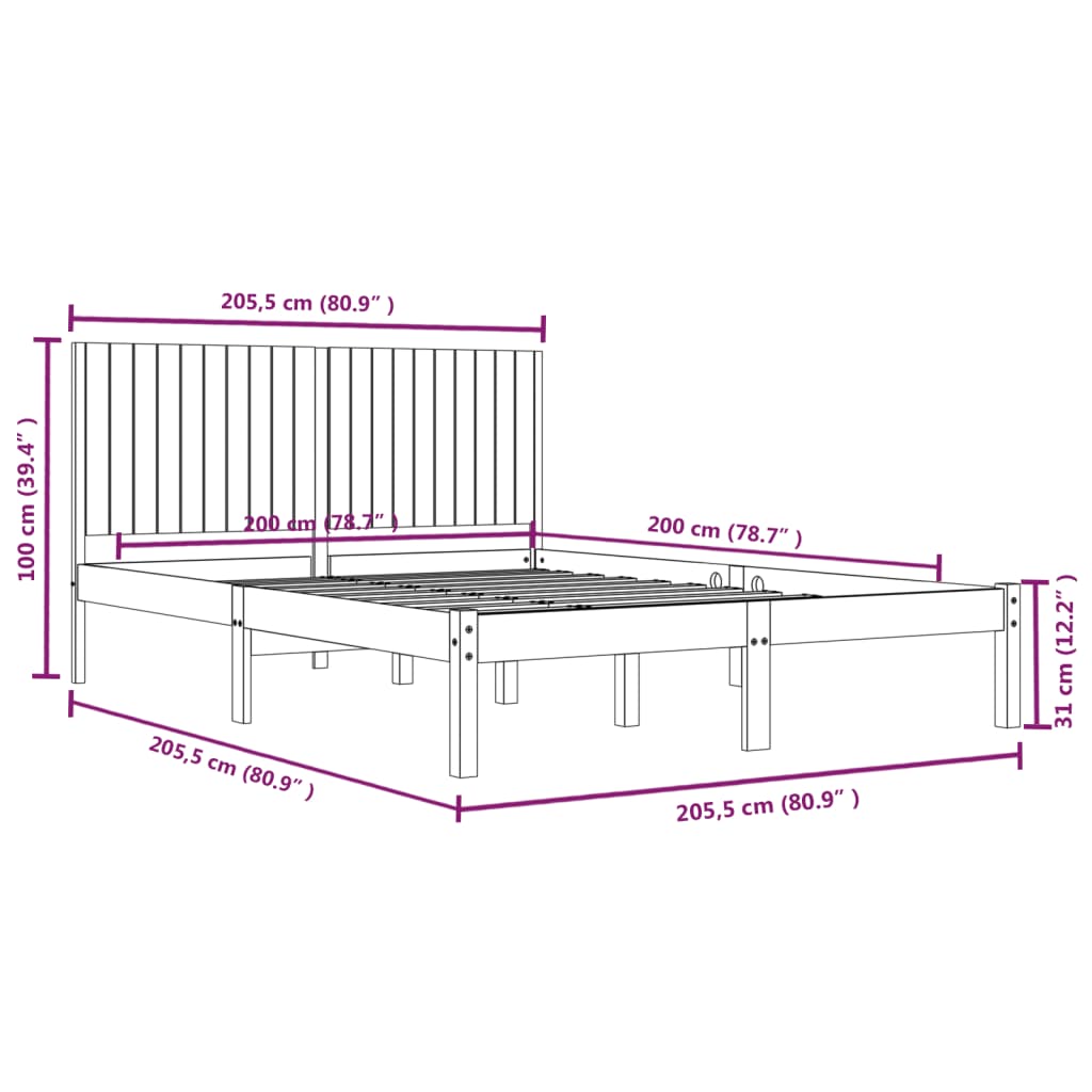 Giroletto Grigio in Legno Massello di Pino 200x200 cm cod mxl 64630