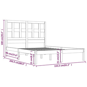 Giroletto in Legno Massello di Pino 150x200 cm 5FT King Size 3104483