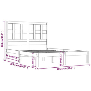 Giroletto senza Materasso Bianco 200x200 cm Legno Massello Pino 3104499