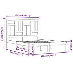 Giroletto Miele in Legno Massello 120x190 cm 4FT Small Double 3104516