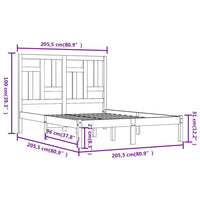 Giroletto Grigio in Legno Massello di Pino 200x200 cm 3104565