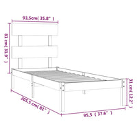 Giroletto Grigio in Legno Massello 90x200 cm cod mxl 53754