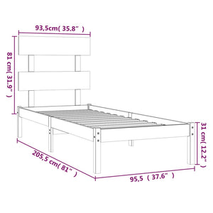 Giroletto Grigio in Legno Massello 90x200 cm cod mxl 53754