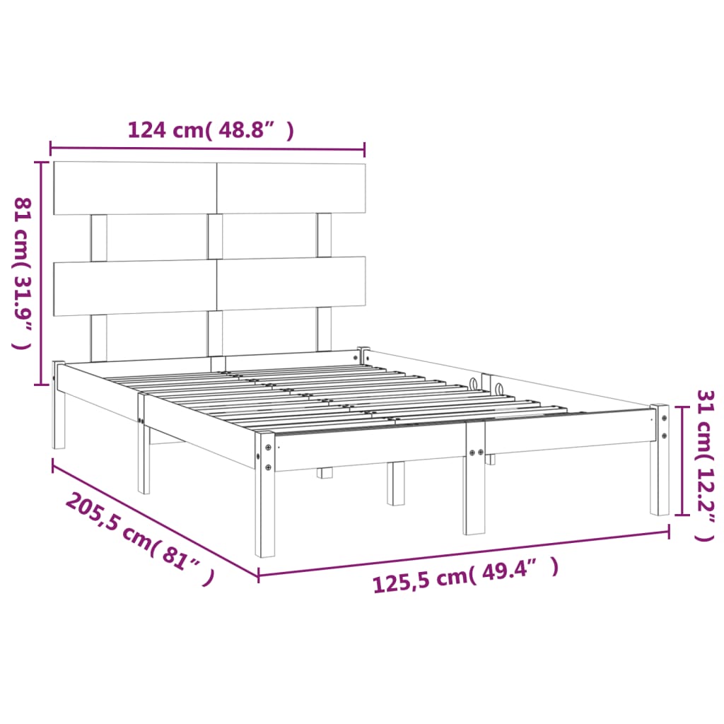 Giroletto Bianco in Legno Massello 120x200 cm 3104669