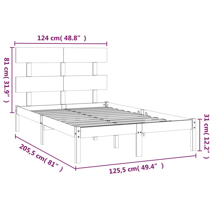 Giroletto Bianco in Legno Massello 120x200 cm 3104669