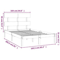 Giroletto Bianco in Legno Massello 160x200 cm 3104684