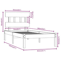 Giroletto in Legno Massello 75x190 cm Small Single 3104698