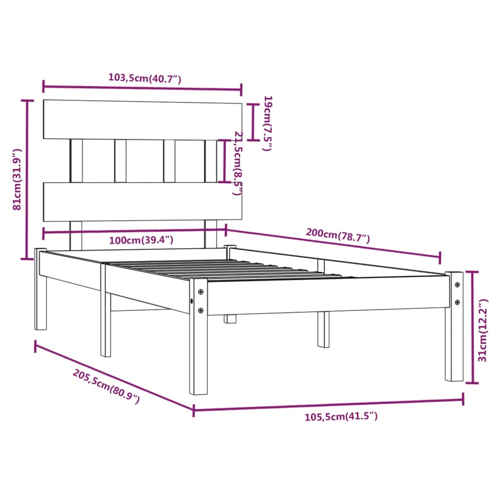 Giroletto in Legno Massello 100x200 cm 3104728