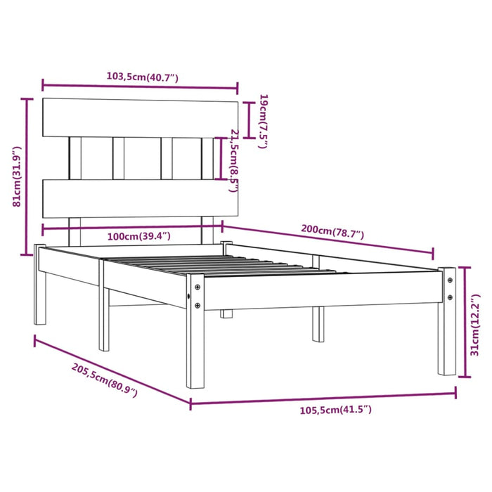 Giroletto in Legno Massello 100x200 cm 3104728