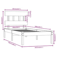 Giroletto Nero in Legno Massello 100x200 cm 3104732