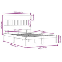 Giroletto Bianco in Legno Massello 120x200 cm 3104734