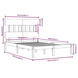 Giroletto in Legno Massello 150x200 cm 5FT King Size cod mxl 54185