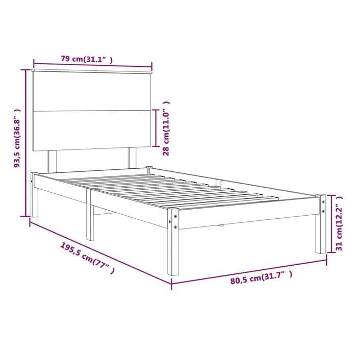 Giroletto in Legno Massello 75x190 cm Small Single 3104763