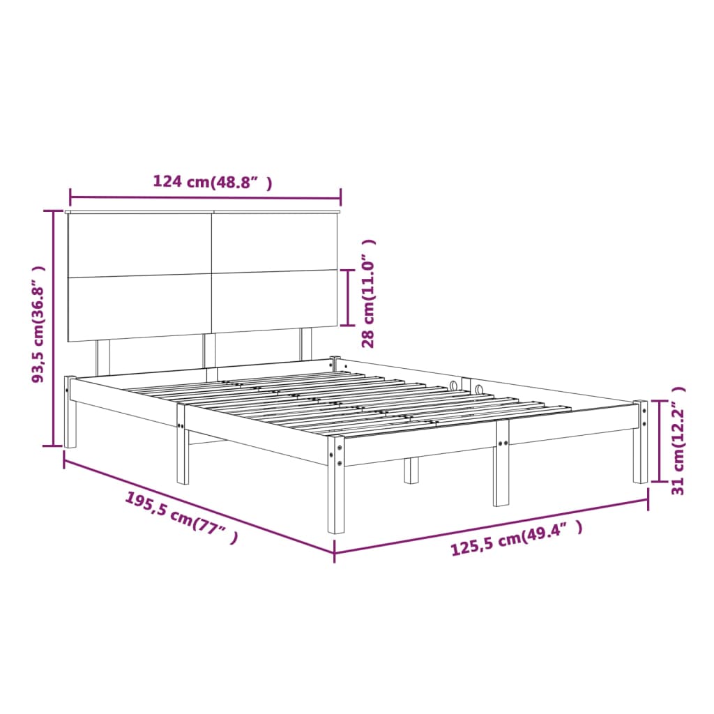 Giroletto in Legno Massello 120x190 cm 4FT Small Double cod mxl 61065