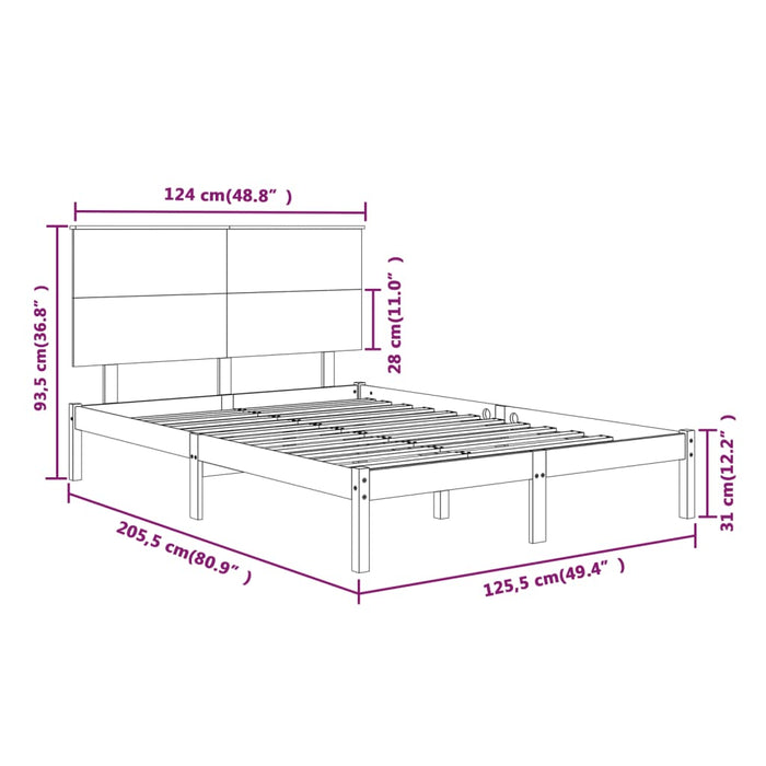 Giroletto Grigio in Legno Massello di Pino 120x200 cm 3104800