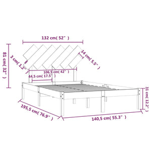 Giroletto Grigio 135x190 cm 4FT6 Double in Legno Massello cod mxl 30825