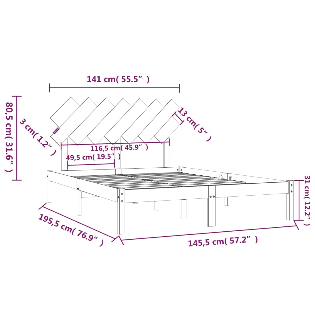 Giroletto 140x190 cm 4FT6 Double in Legno Massello cod mxl 56731