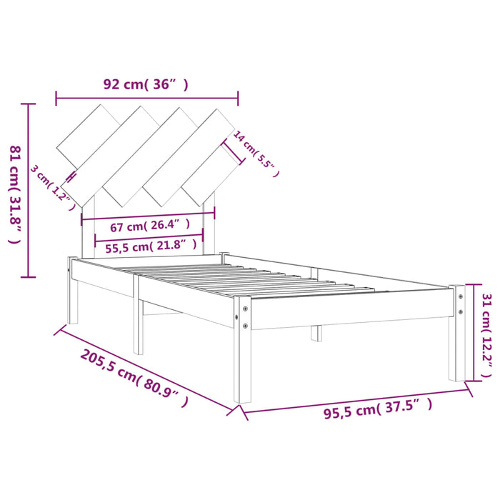 Giroletto 90x200 cm in Legno Massello cod mxl 61364