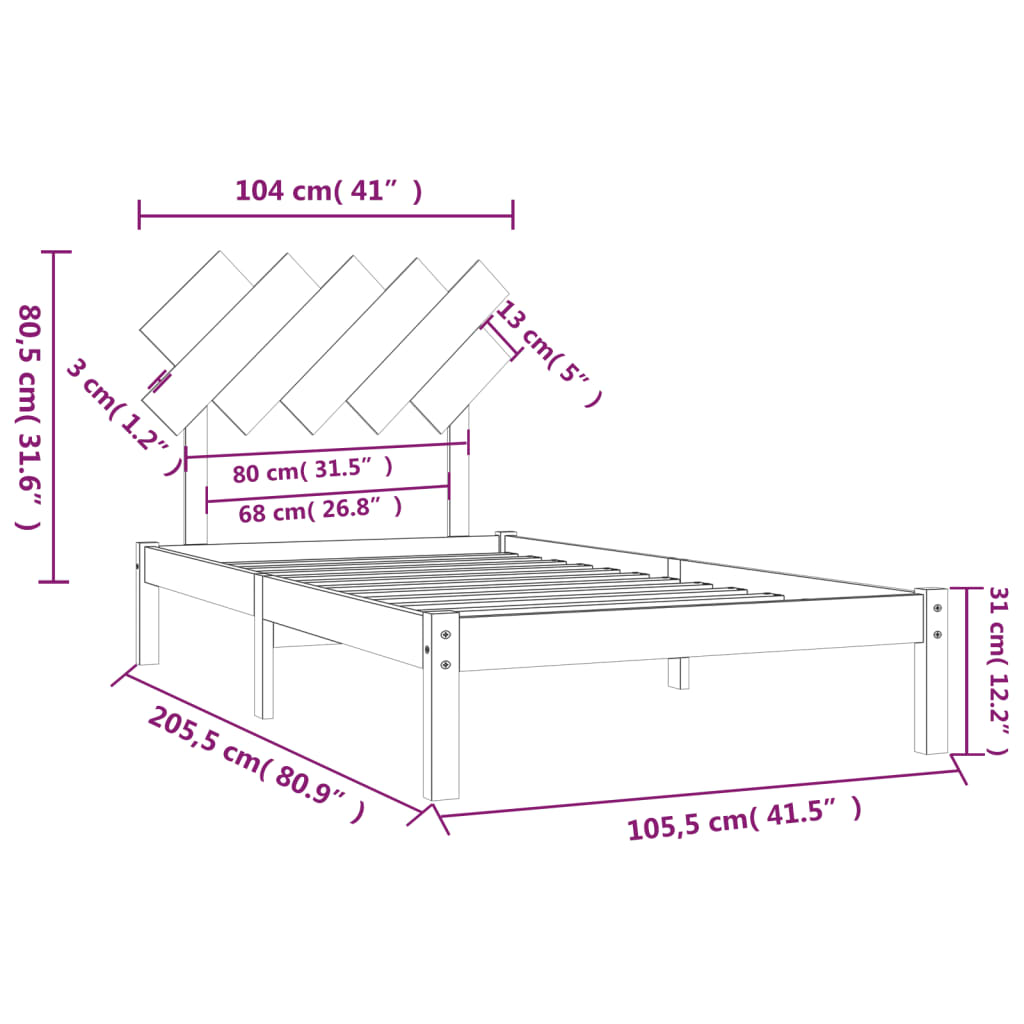 Giroletto Marrone Miele 100x200 cm in Legno Massello 3104861