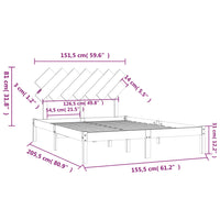 Giroletto 150x200 cm 5FT King Size in Legno Massello 3104873