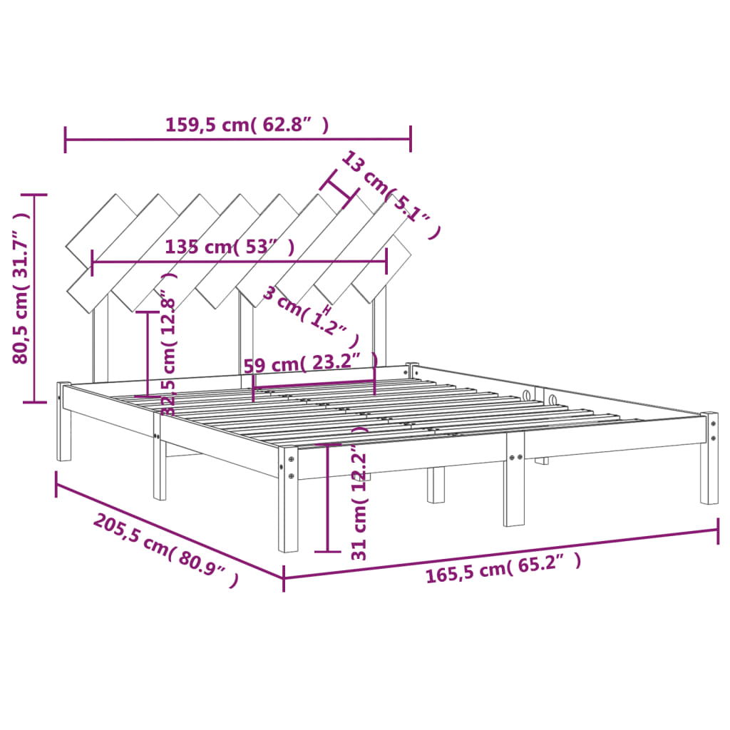 Giroletto 160x200 cm in Legno Massello cod mxl 57024