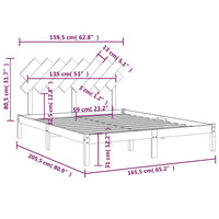 Giroletto Grigio 160x200 cm in Legno Massello 3104880