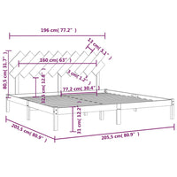 Giroletto Grigio 200x200 cm in Legno Massello