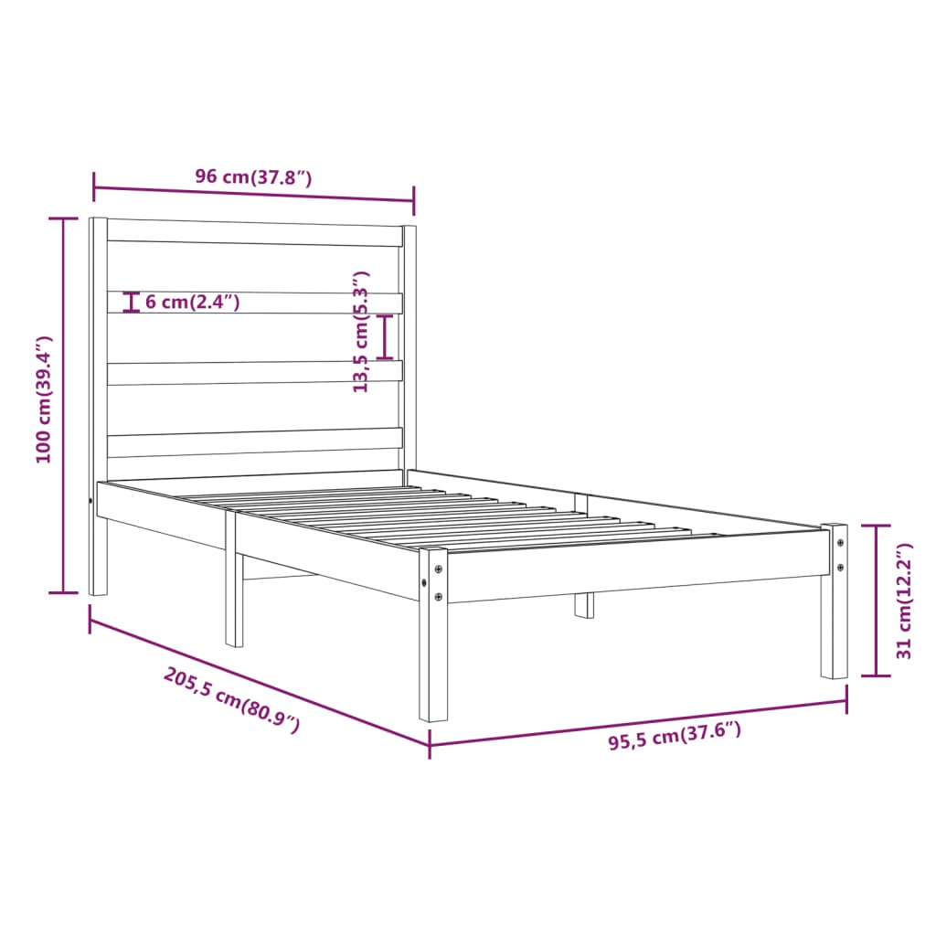 Giroletto in Legno Massello di Pino 90x200 cm cod mxl 65000