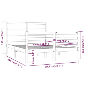 Giroletto Bianco Legno Massello Pino 120x190cm 4FT Small Double cod mxl 57485