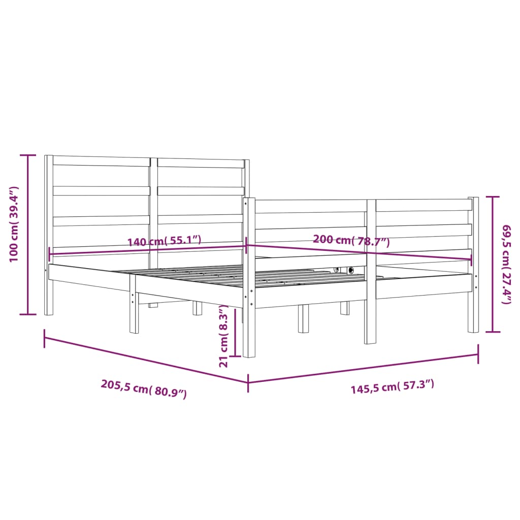 Giroletto Miele in Legno Massello di Pino 140x200 cm 3105009