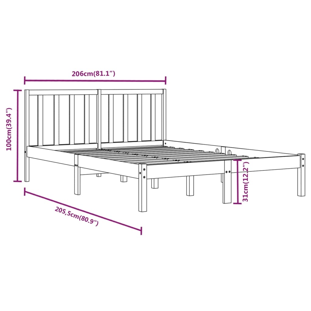 Giroletto in Legno Massello di Pino 200x200 cm 3105091