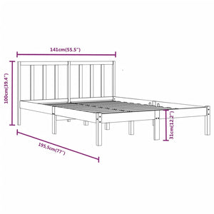 Giroletto in Legno Massello 135x190 cm Small Double 3105111