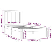 Giroletto in Legno Massello di Pino 90x190 cm Single 3105125