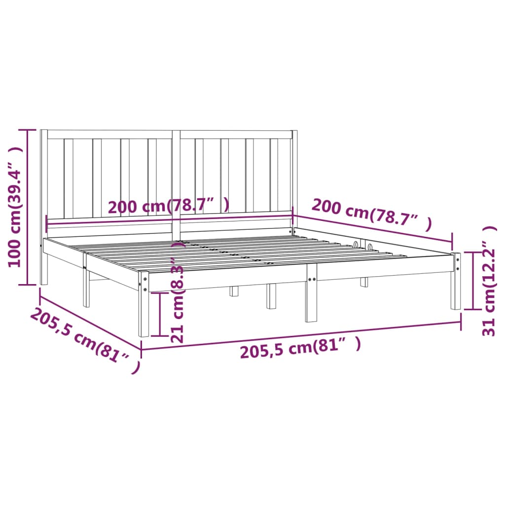 Giroletto in Legno Massello di Pino 200x200 cm cod mxl 54327