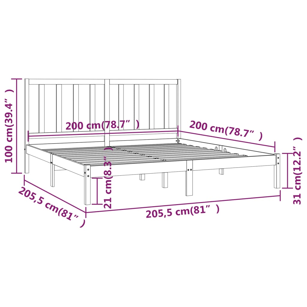 Giroletto Grigio in Legno Massello di Pino 200x200 cm cod mxl 31467