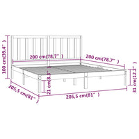 Giroletto Grigio in Legno Massello di Pino 200x200 cm cod mxl 31467