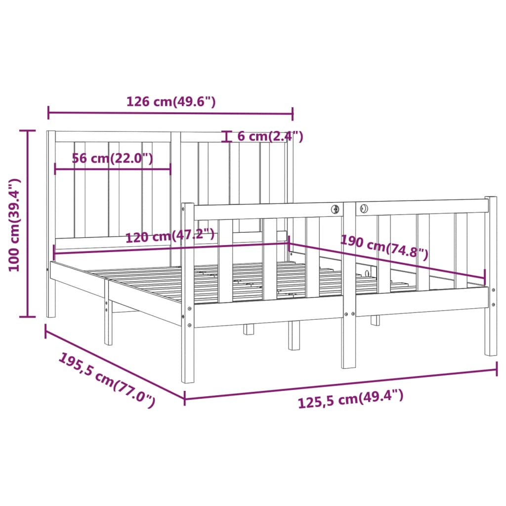 Giroletto in Legno Massello 120x190 cm 4FT Small Double cod mxl 56884